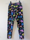 LuLaRoe Kids S/M Leggings Black Neon Multicolor Halloween Print — photo 2