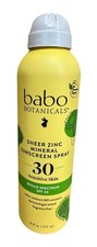 Babo Botanicals Sheer Zinc Mineral Sunscreen Spf 30 Fragrance Free 6 oz Spray