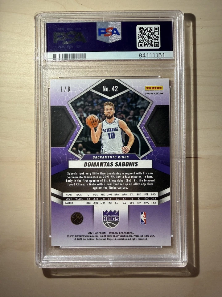 2021 Panini Mosaic Domantas Sabonis Black Gold Prizm 1st on print /8 🔥 SSP - Image 2 of 3