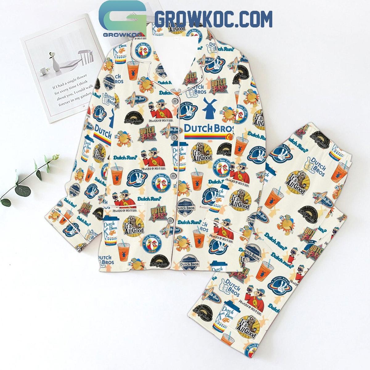 Dutch Bros It8217s All Good Celebrate Christmas Polyester Pajamas Set