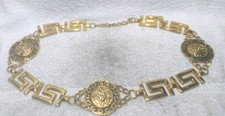 3 Large Gold Medusa Medallions Gold Large Link Connector Fashion Dress Belt Nice