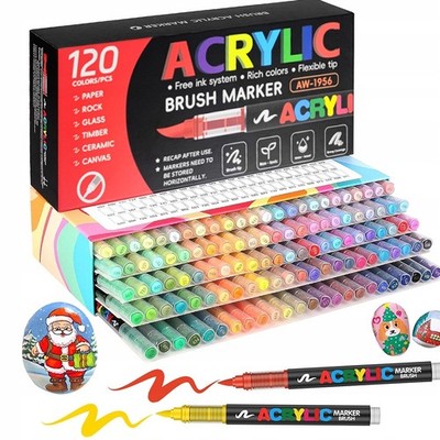 Acrylstifte für Steine Wasserfest, 120 Farben Tip Acrylic Paint Marker Set