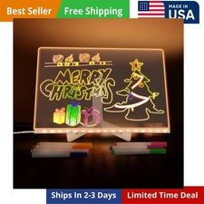 LED Note Board with Colors, Acrylic Dry Erase Board with Light, Acrylic LED W...