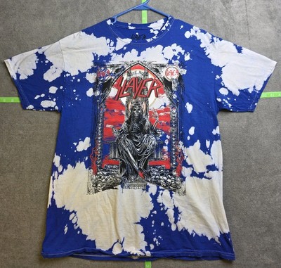 Slayer Unisex T-Shirt Small Graphic Blue Tie Dye Trash Metal Music