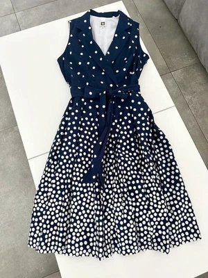 Women Anne Klein Dress Navy Cotton 38 / M / 46 - Bild 1 von 4