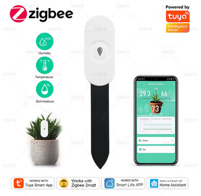 Tuya Smart ZigBee-Bodenfeuchtigkeitssensor Temperatur- und Feuchtigkeitsmesser