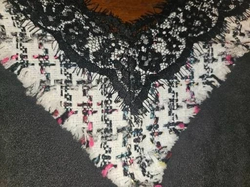 ZARA 麂皮绒蕾丝粗花呢背心,尺寸 S — 第 2/4 张图片