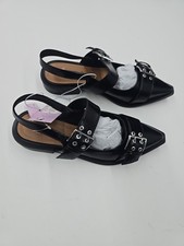 Wild Fable Peyton Double Buckle Slingback Flats in black Size 8