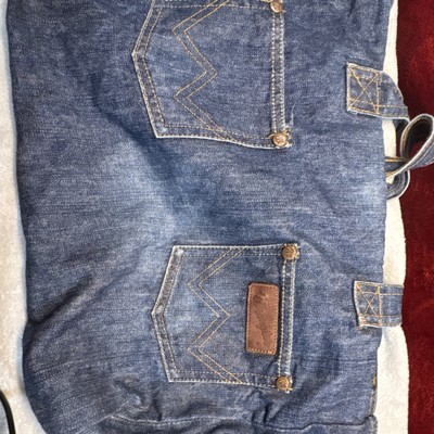 YAK PAK Blue Denim Men's Tote Bag with Snap Zipper Handles and Pockets