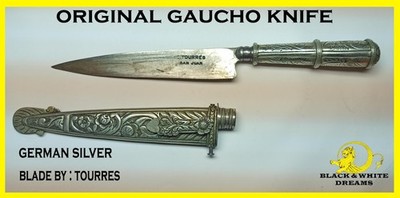 ARGENTINEAN GAUCHO COWBOY KNIFE ''FACON ALPACA ''German Silver'' 10 Inches