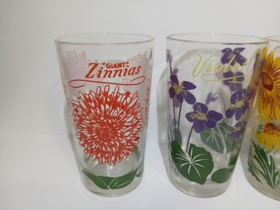 5 Rare MCM Vtg Boscul Peanut Butter Glass Violet Daisy Flower