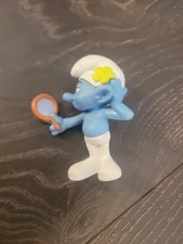 Smurfs 3" Vanity from 2011 McDonald's Happy Meal Toy Figure Chip Paint On Foot