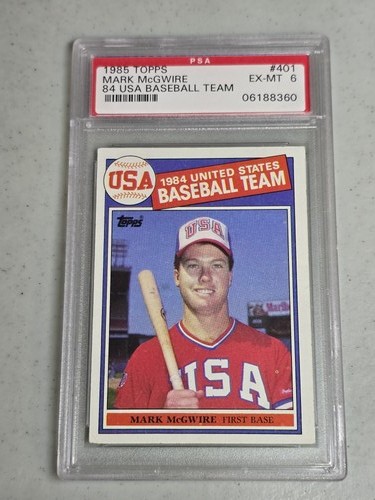 1985 Topps #401 Mark Mcgwire 1984 Usa Baseball Team PSA 6 Team USA