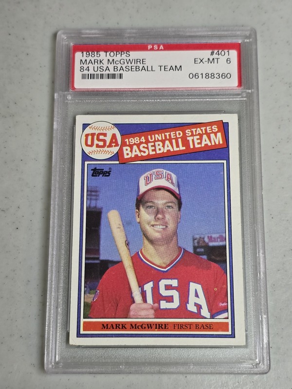 1985 Topps #401 Mark Mcgwire 1984 Usa Baseball Team PSA 6 Team USA