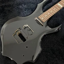Black Forest Shape Electric Guitar Through Neck Unfinished W/Leather Case USED