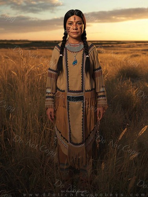 #ad Photo A4 Lakota Sioux – portrait féminin en tenue perlée – 1217 EUR 5.99