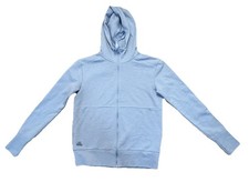 Adidas Primegreen Youth Medium Blue Full Zip Hoodie Sweatshirt -Textured Knit