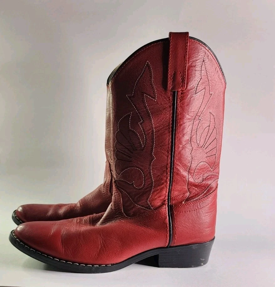 Masterson Boot Co. Men’s Western Boots Size 5.5 M Red Leather Cowboy Rodeo TANNER MARK MEN main image 4