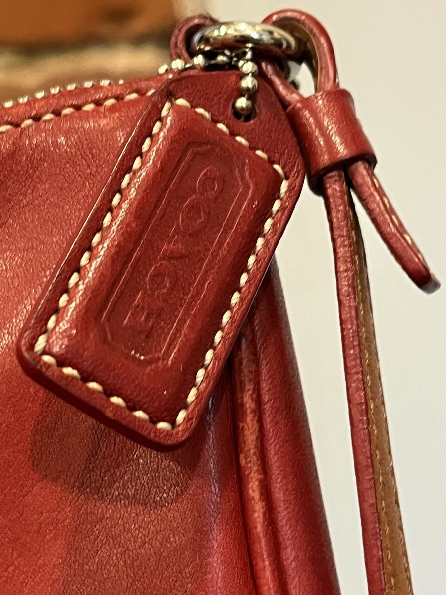 Coach 7578 Crossbody Shoulder Bag Purse Red Leather 9x6