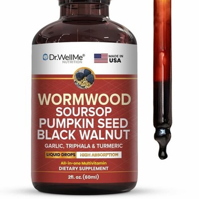 Wormwood Soursop Drops Detox Immune Digestive 2oz with Herbs & Antioxidants
