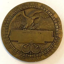 1934 League of American Wheelmen Trans Continental Bicycle Relay TOKEN  #574