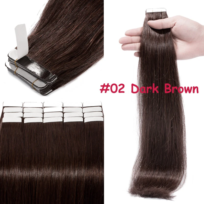 Extensiones de cabello humano Remy de 12-24 pulgadas con cinta adhesiva 150 g rubio largo grueso real EE. UU. Foto 4 de 4