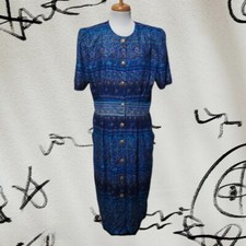 Excellent Condition Size 14 Vintage Positive Attitude Blue Dress