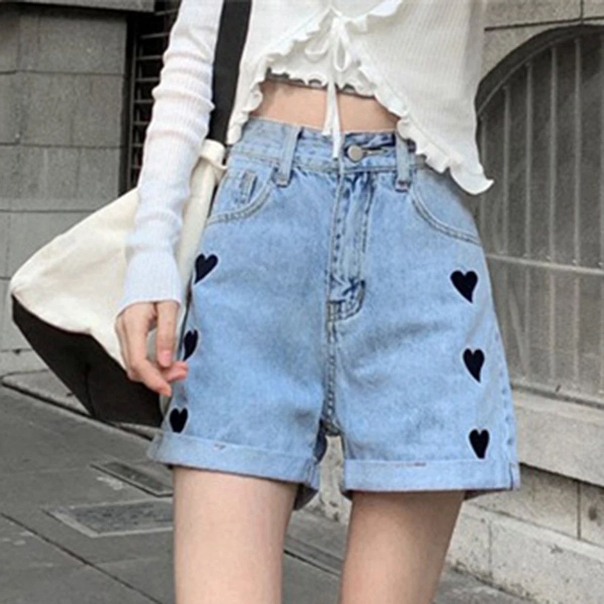 Loose soft cotton best sale wide leg pocket shorts