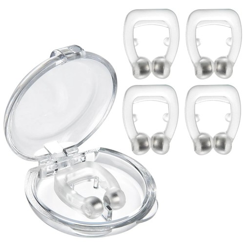 4x Silicone Magnetic Anti Snore Stop Snoring Nose Clip Sleeping Aid Apnea Guard