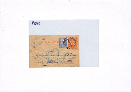 FRANCE Stationery PNEUMATIC POST 6f Orange Letter Card 1946 Cover {samwells}PX42 - Picture 7 of 12