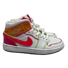 Nike Air Jordan 1 Size 6.5Y Mid GS Edge Glow White Pink Blast CV4611-100