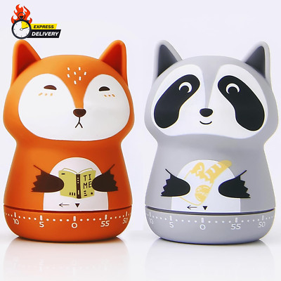 2 Pack Cute Kitchen Timer,100% Mechanical Timer for Kids,60 Minute Egg Timer for