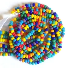 6/0 Rainbow Matte Color Mix Czech Glass Seed Beads 4mm Preciosa 3/20"