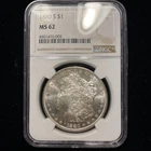 1880 S Morgan Silver Dollar $1 NGC MS62 Old Uncirculated BU Toned++