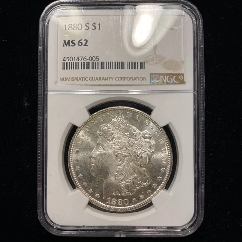 1880 S Morgan Silver Dollar $1 NGC MS62 Old Uncirculated BU Toned++