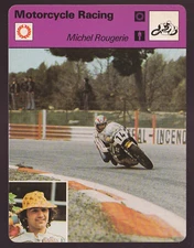 MICHEL ROUGERIE Motorcycle Racing Photo 1977 SPORTSCASTER CARD #12-02
