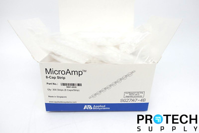  400/Pk Applied Biosystems / ABI N801-0535 MicroAMP 8-Cap Strip NEW w/ WARRANTY
