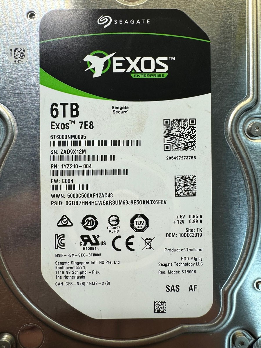 SEAGATE ST6000NM0095 1YZ210-004 6TB 7.2K RPM 128MB CACHE 6Gb