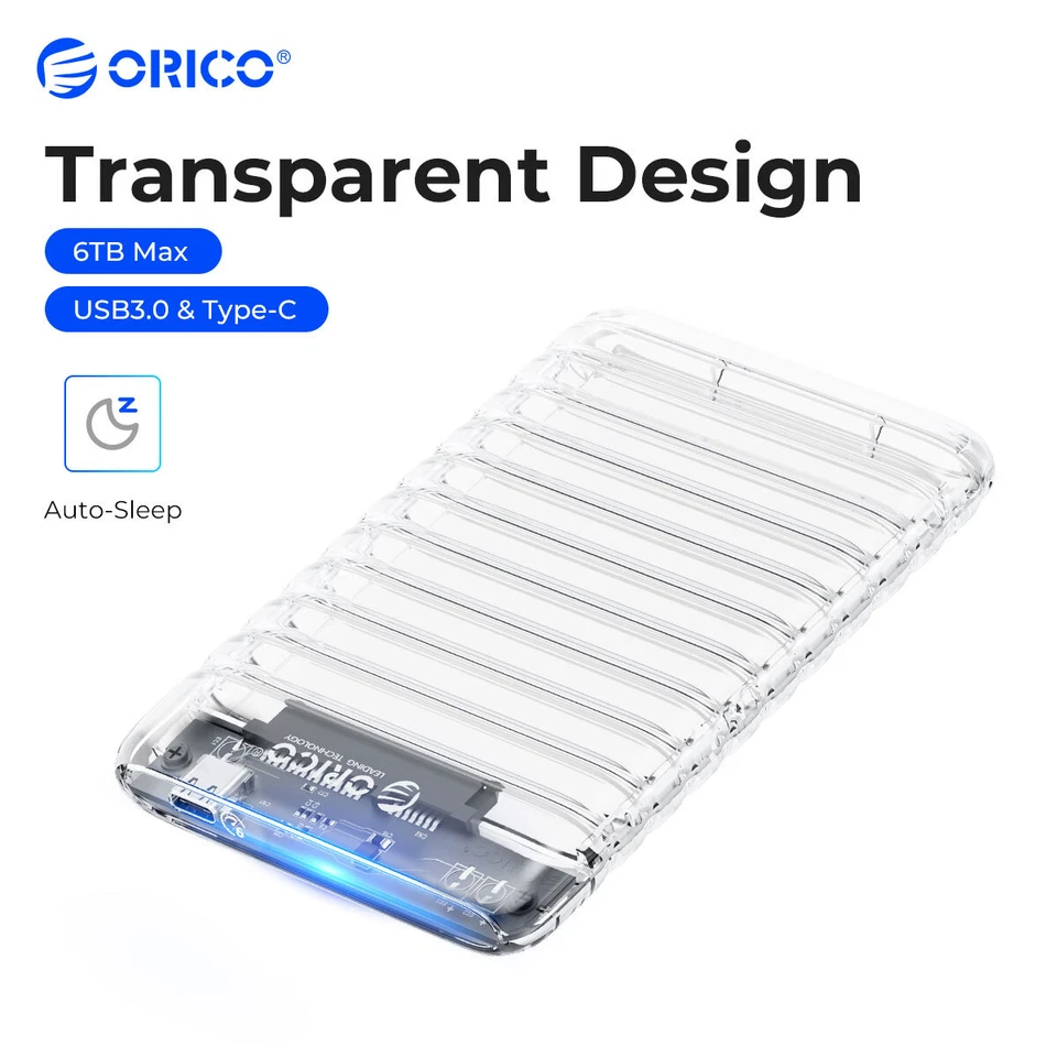 ORICO 2,5'' Festplattengehäuse USB 3.0 auf SATA Externes Gehäuse für 7mm 9,5 mm