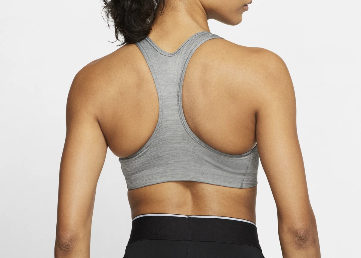 Nike Women’s Dri-FIT Swoosh Non Padded Medium Support Sports Bra (Grey)