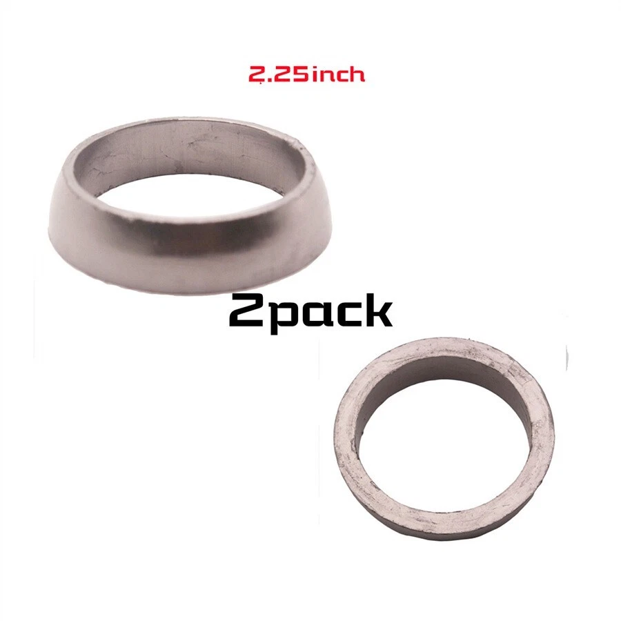 2PC 2.25" Donut Style Graphite Gasket Car Muffler Exhaust Pipe To Manifold Adapt Foto 4 de 4