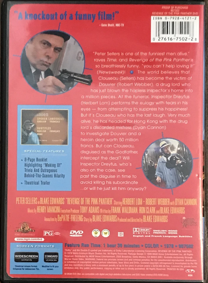 Peter Sellers & Pink Panther dvd bundle - Trail Revenge Strikes again Shot Dark - Image 3 of 4