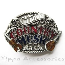 I Love Country Music Western Metal Fashion Belt Buckle