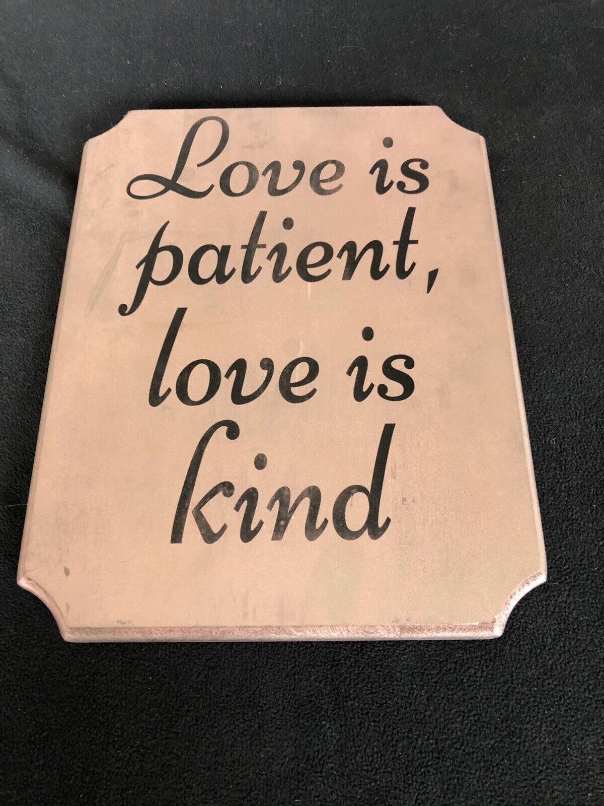 1 Corinthians 13:4, 7-8 Love Is Patient Wall Plaque, 23.5 x 15.75