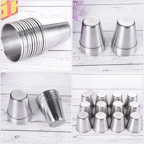 6 Pcs Stainless Steel Wine Glass Cup Camping Cups Drinking