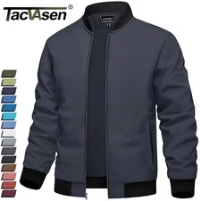 Men's Bomber Jackets Lightweight Spring Fall Windbreaker Casual Sportswear Coats