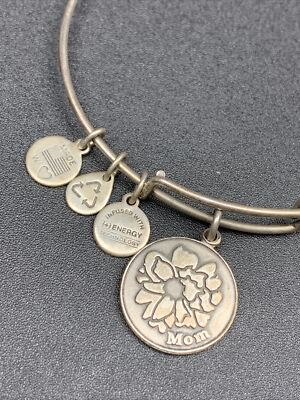 Alex And Ani Silver Tone Mom  2015  Charm Bracelet