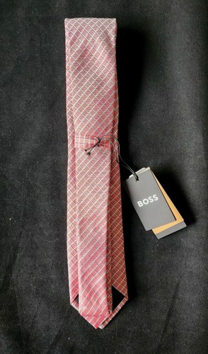 HUGO BOSS BLACK LABEL SILK TIE RED/WHITE/BLUE MADE IN ITALY#50475627-NWT - Picture 6 of 9