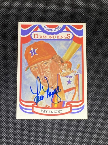Ray Knight Houston Astros 1984 Donruss Diamond Kings signierte Autokarte #12 ~ COA