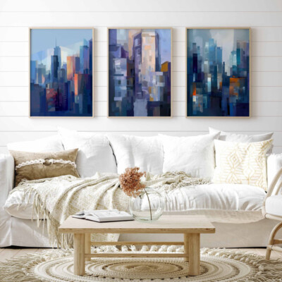 Galerie Wandbild Neutral Skyline 3 Set Poster Minimal Modern Abstrakt Druck
